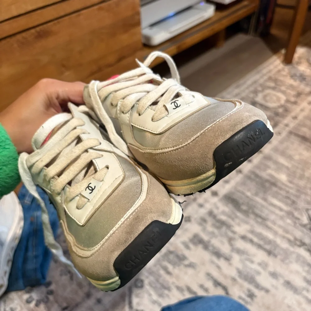 Chanel pink white sneakers size 6.5 - Picture 13 of 14